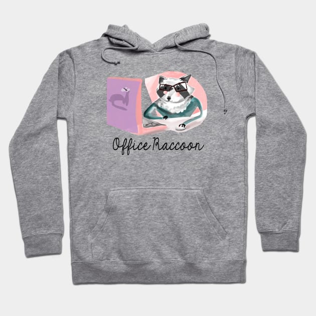 Office Raccoon Hoodie by belettelepink